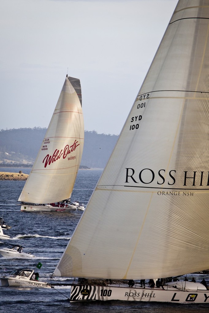 Line honours contenders super maxis Ragamuffin Loyal and Wild Oats XI ©  Rolex/Daniel Forster http://www.regattanews.com